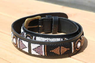 Ceinture avec perles Swahili Noir