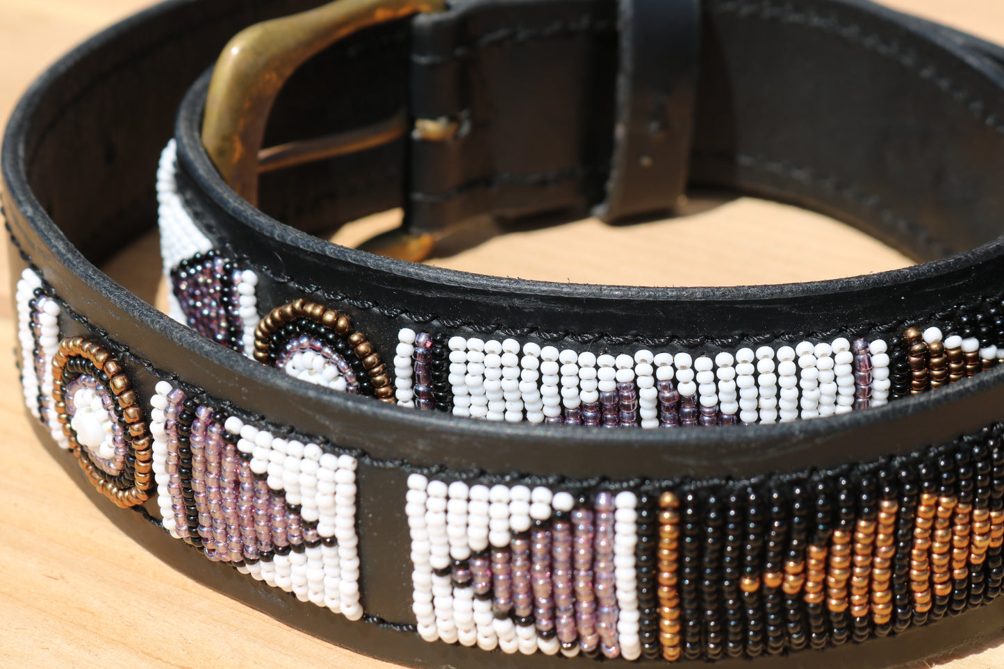 Ceinture avec perles Swahili Noir