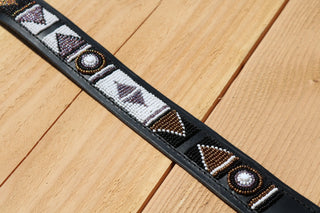 Ceinture avec perles Swahili Noir