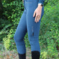 Pantalon d'équitation Equiline pour femme taille haute grip genou Eufrekh Legion Blue