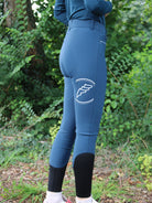 Equiline rijbroek dames knie grip hoge band Eufrekh Legion Blue