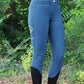 Pantalon d'équitation Equiline pour femme taille haute grip genou Eufrekh Legion Blue