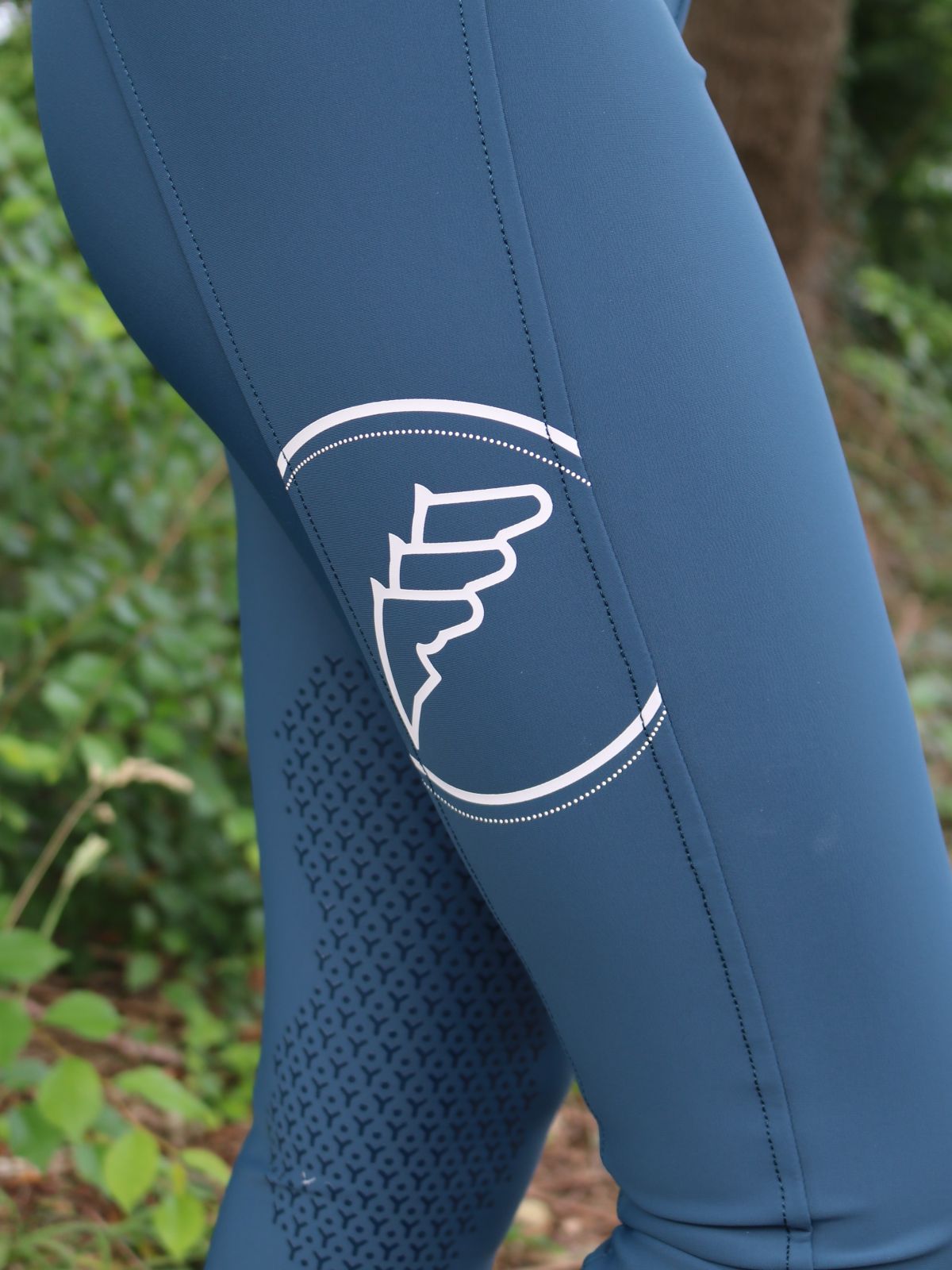 Pantalon d'équitation Equiline pour femme taille haute grip genou Eufrekh Legion Blue