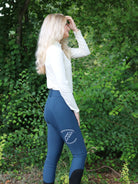 Equiline rijbroek dames full grip hoge band Eufrefh Legion Blue