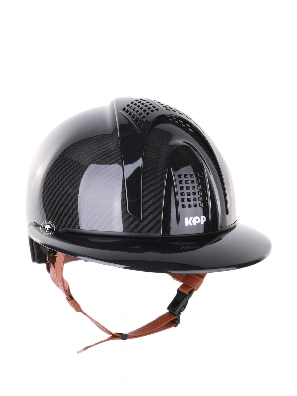 Casque Kep Italia E-Light Carbon Polo Noir Beige Jugulaire
