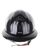 Kep Italia Paardrijhelm E-Light Carbon Polo Klep Zwart Beige Kinband