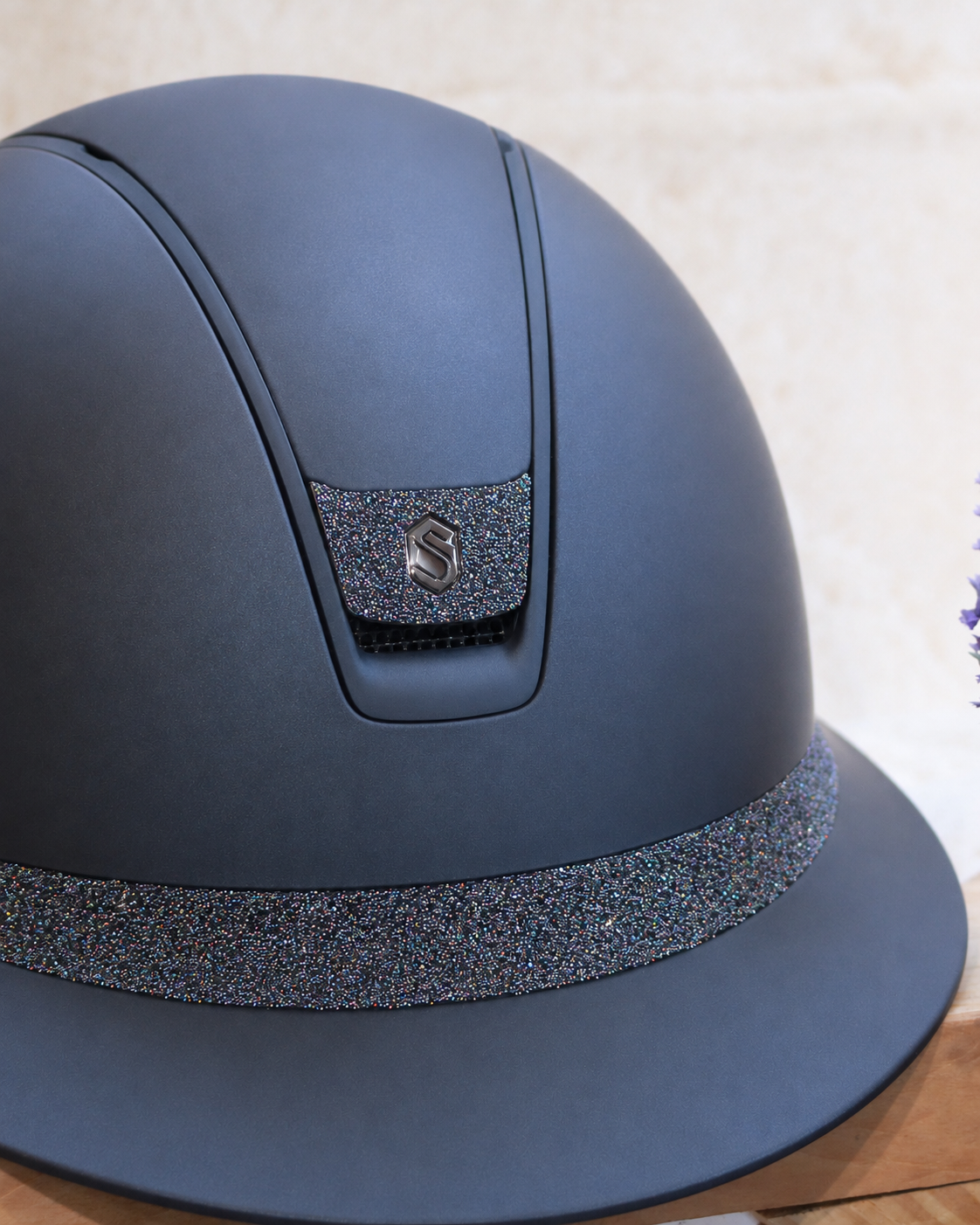 Samshield 2.0 Paardrijhelm Miss Shield Shadowmatt Navy Crystal Blazon FB Paradise Shine