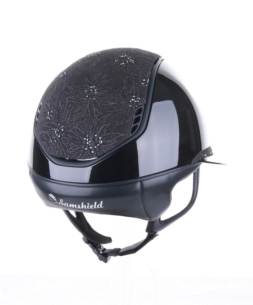 Samshield 2.0 Casque d'équitation Miss Shield Shadowglossy Fleur de Printemps Noir