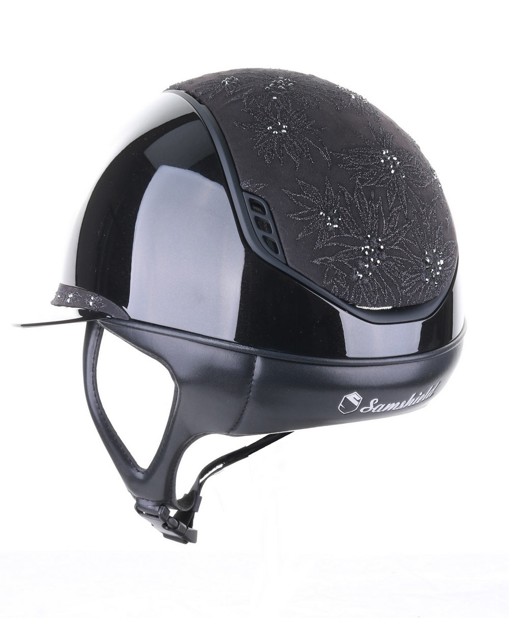 Samshield 2.0 Casque d'équitation Miss Shield Shadowglossy Fleur de Printemps Noir