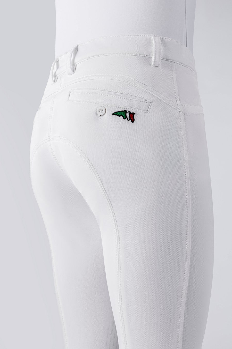 Pantalon d'équitation pour garçons avec grip aux genoux Jhoank blanc