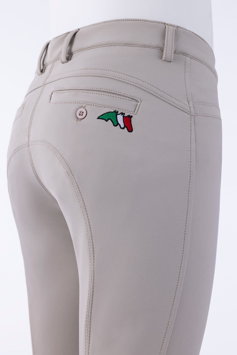 Equiline pantalon d'équitation garçon genoux grip Jhoank beige