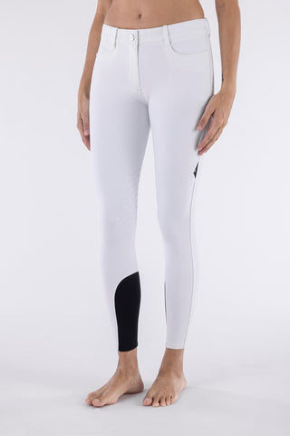 Pantalon d'équitation pour femmes Equiline avec grip aux genoux Cornek blanc