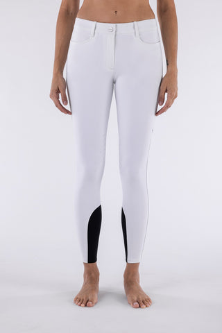 Pantalon d'équitation pour femmes Equiline avec grip aux genoux Cornek blanc