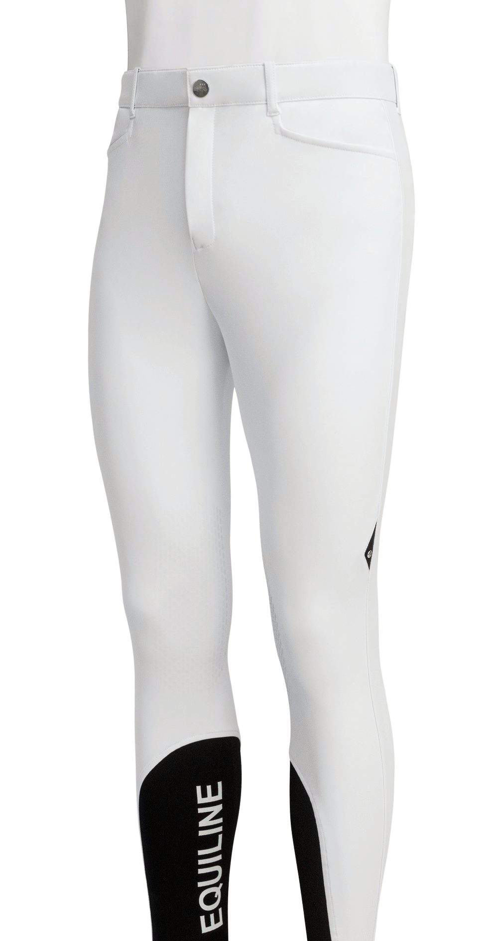 Equiline pantalon d'équitation homme genoux grip Estek Blanc