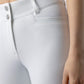 Pantalon d'équitation Equiline femme pleine adhérence taille haute Crystalef Blanc