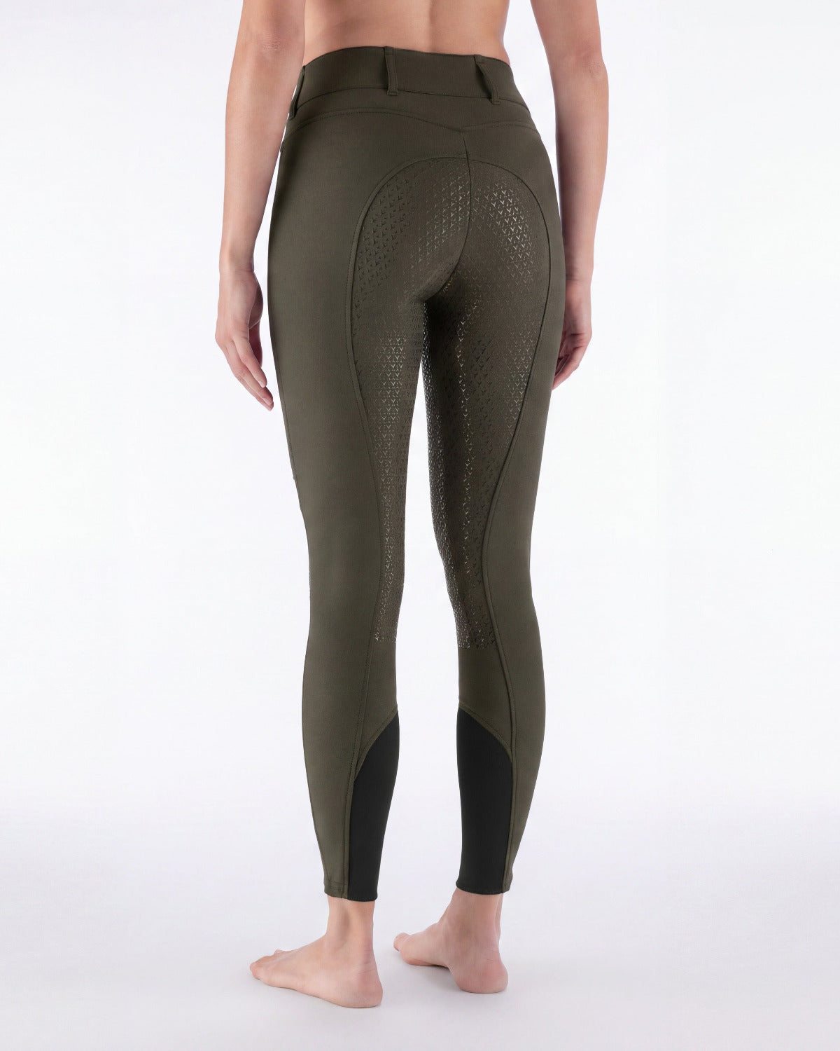 Equiline Rijbroek Dames Full Grip Hoge Band Eqcrystalef Olive Night