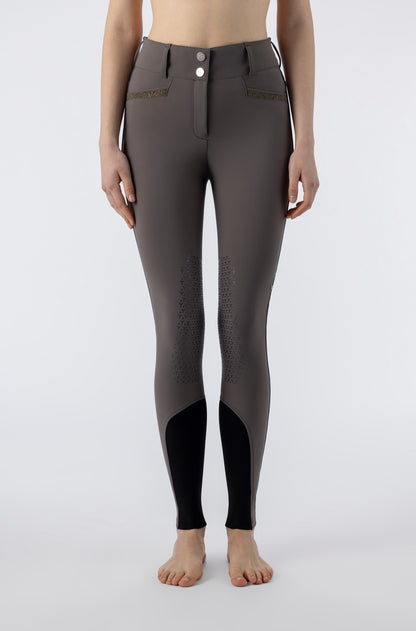 Pantalon d'équitation Equiline femme taille haute grip genoux Crystalek Marsh