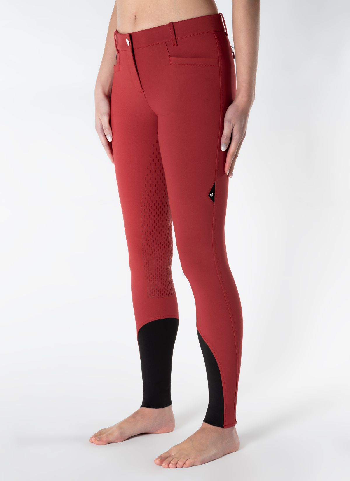 Equiline rijbroek dames full grip Eqcedar Rosso Scuro
