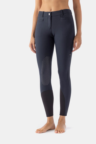 Equiline pantalon d'équitation femme genoux grip Ash bleu