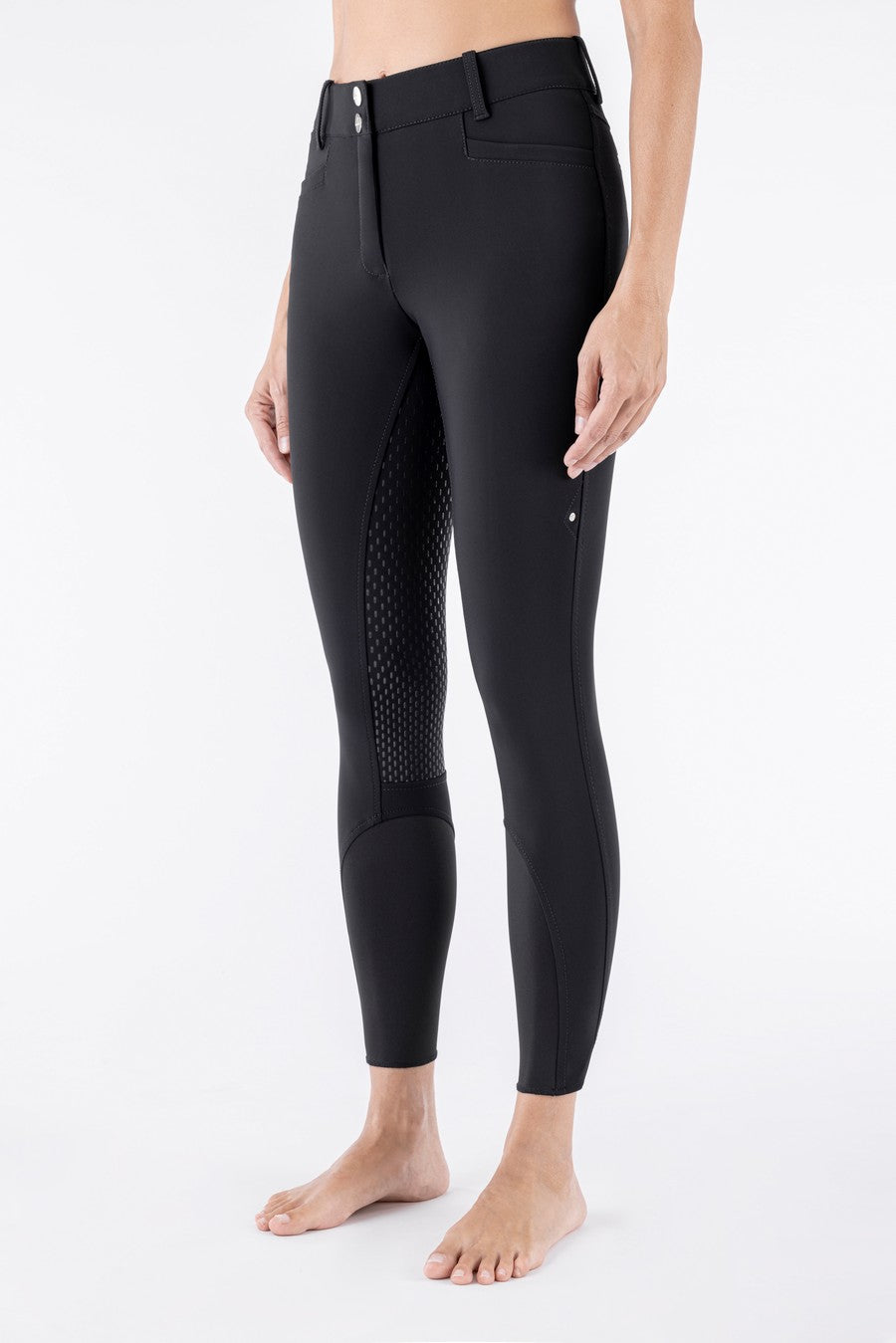 Equiline pantalon d'équitation femme full grip taille haute Adellek Noir