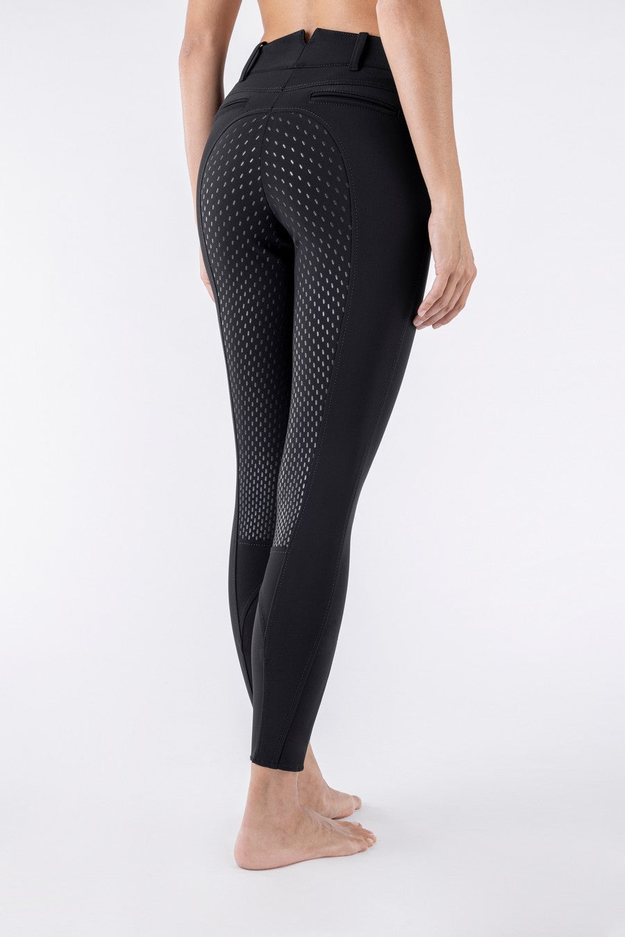 Equiline pantalon d'équitation femme full grip taille haute Adellek Noir