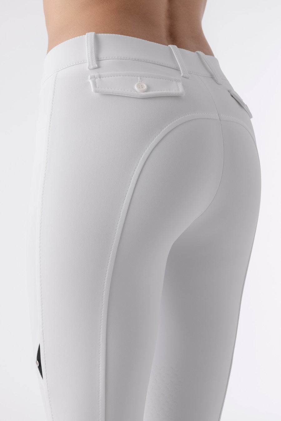 Pantalon d'équitation pour femmes Equiline avec grip aux genoux Atirk blanc