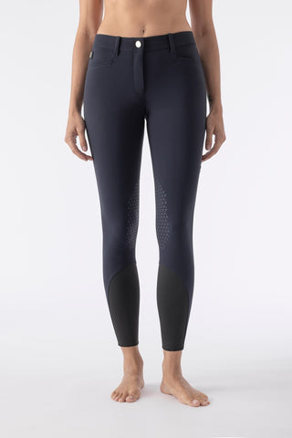 Pantalon d'équitation pour femmes Equiline avec grip aux genoux Atirk bleu