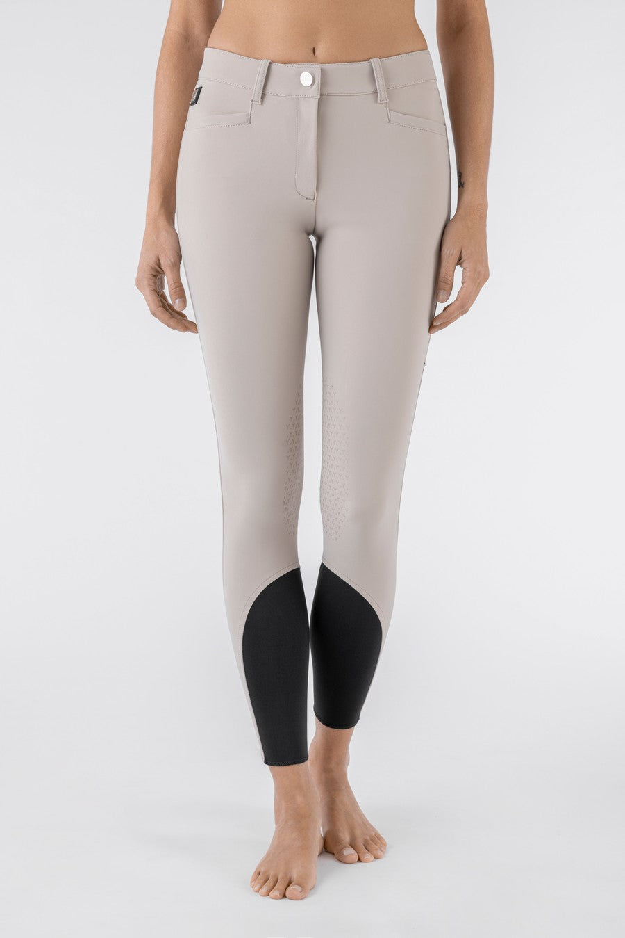 Pantalon d'équitation pour femmes Equiline genoux grip Atirk beige