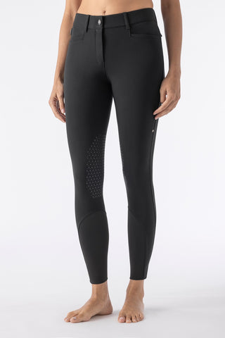 Pantalon d'équitation pour femmes Equiline genoux grip Atirk noir