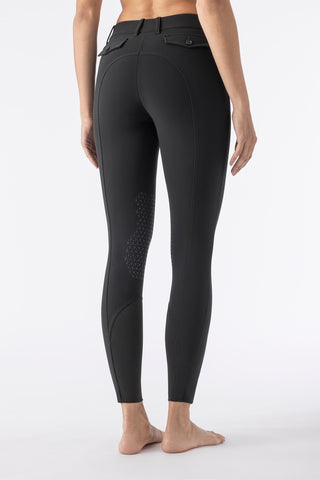 Pantalon d'équitation pour femmes Equiline genoux grip Atirk noir