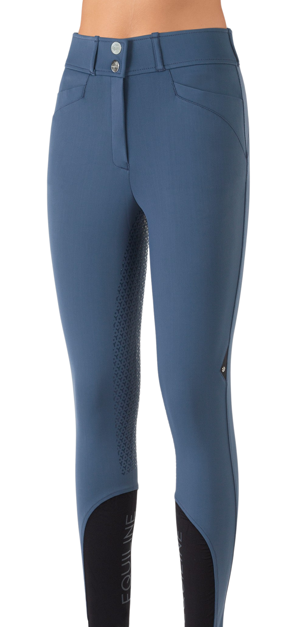 Equiline pantalon d'équitation femme full grip taille haute Edrifh Blue Teal