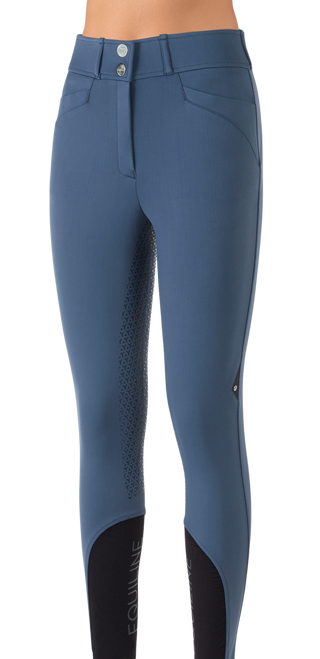 Equiline pantalon d'équitation femme full grip taille haute Edrifh Blue Teal