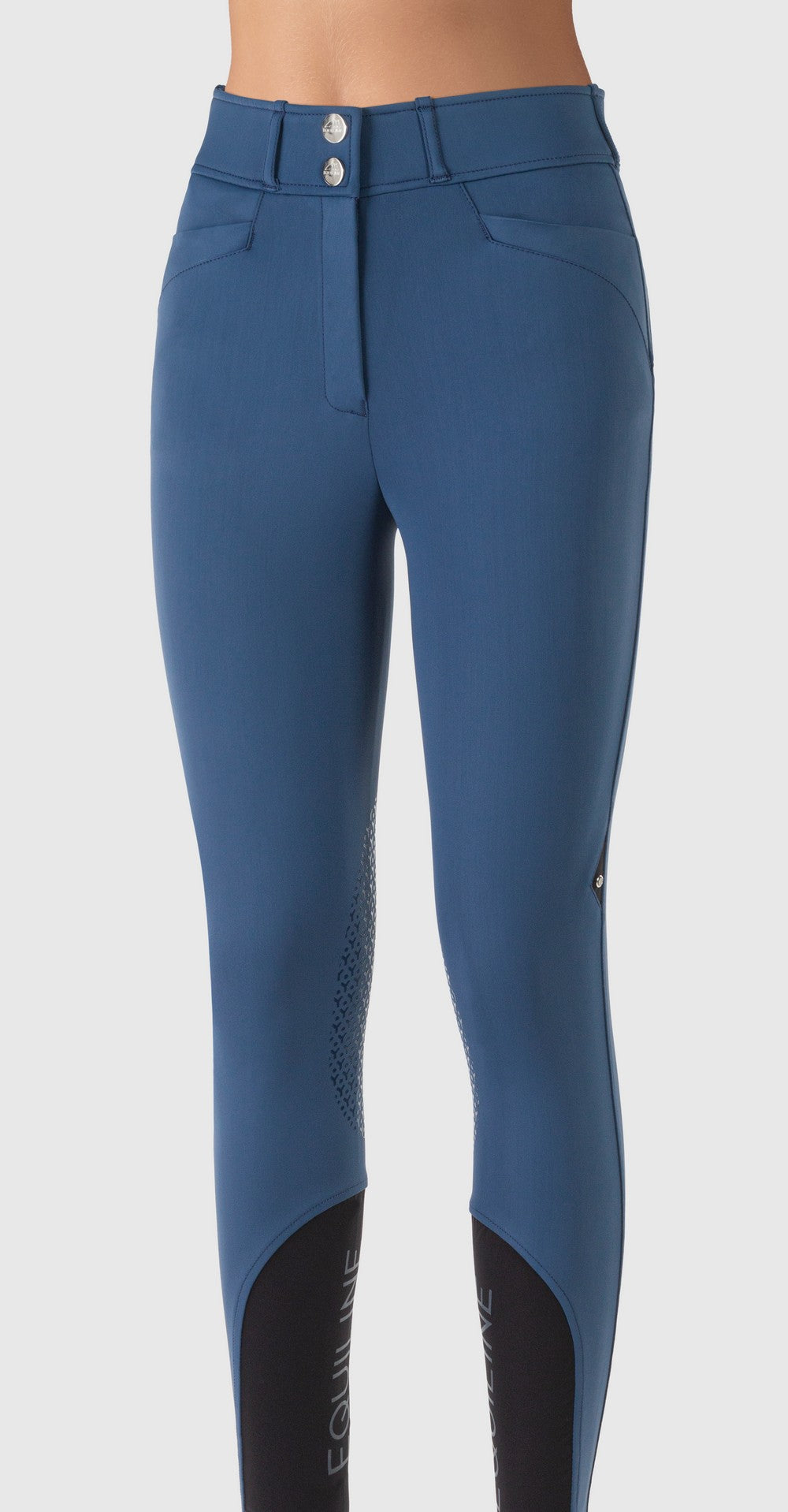 Pantalon d'équitation pour femmes avec grip aux genoux taille haute Edrikh Blue Teal