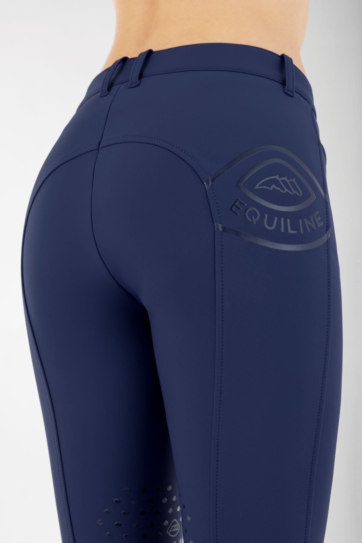 Pantalon d'équitation Equiline Winter Knee Grip Femme Cornek Logo Navy Peony