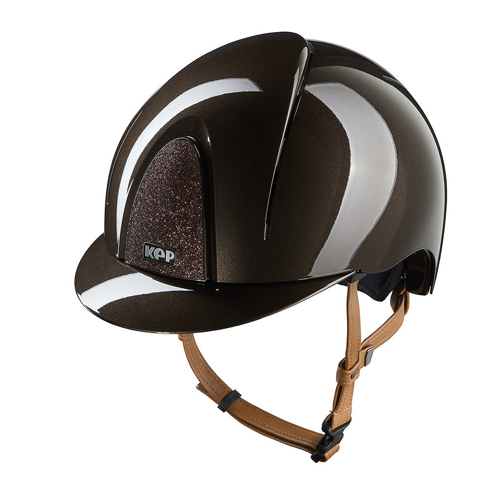 Kep Italia Paardrijhelm Smart Nova Polish Star Insert Beige Kinband Bruin