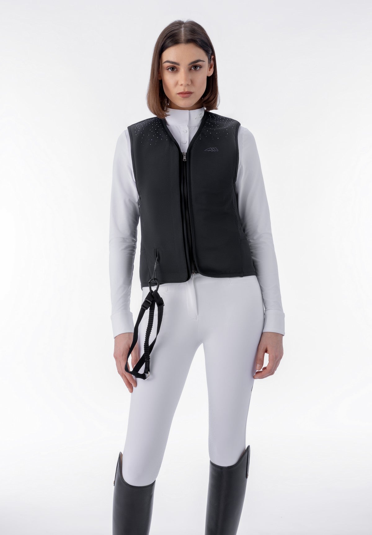Equiline Airbagvest Aerix Strass Zwart Zwart