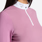 RG Maillot de compétition en jersey micro-perforé à manches longues pour femmes Rose