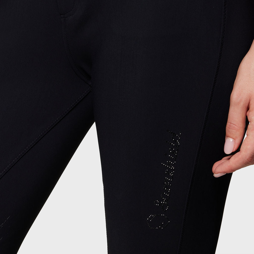 Pantalon d'équitation Samshield à grip genoux pour femmes Clara taille haute noir