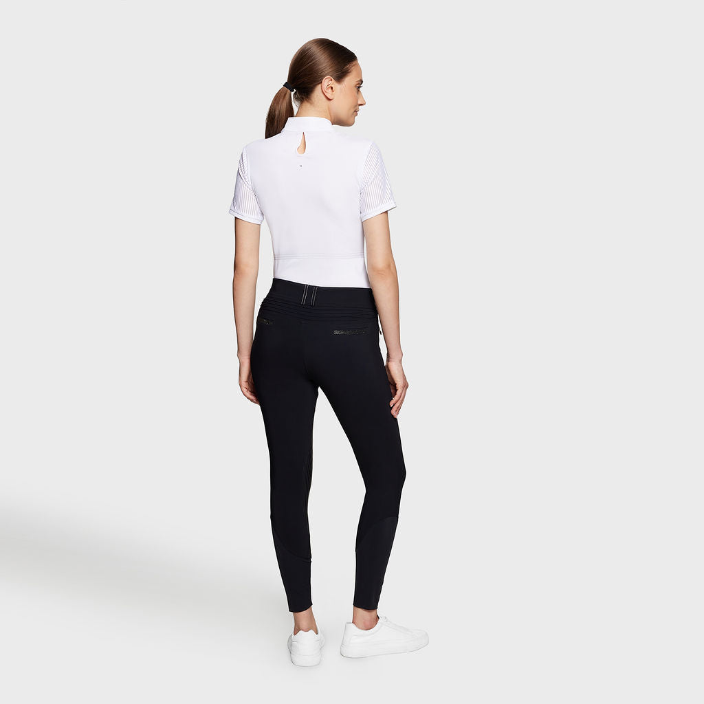 Pantalon d'équitation Samshield à grip genoux pour femmes Clara taille haute noir