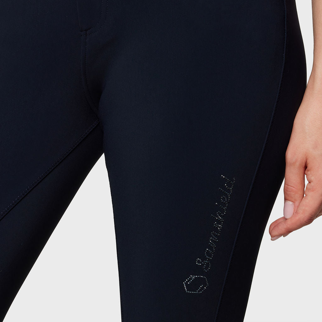 Pantalon d'équitation Samshield à grip genoux pour femmes Clara taille haute marine