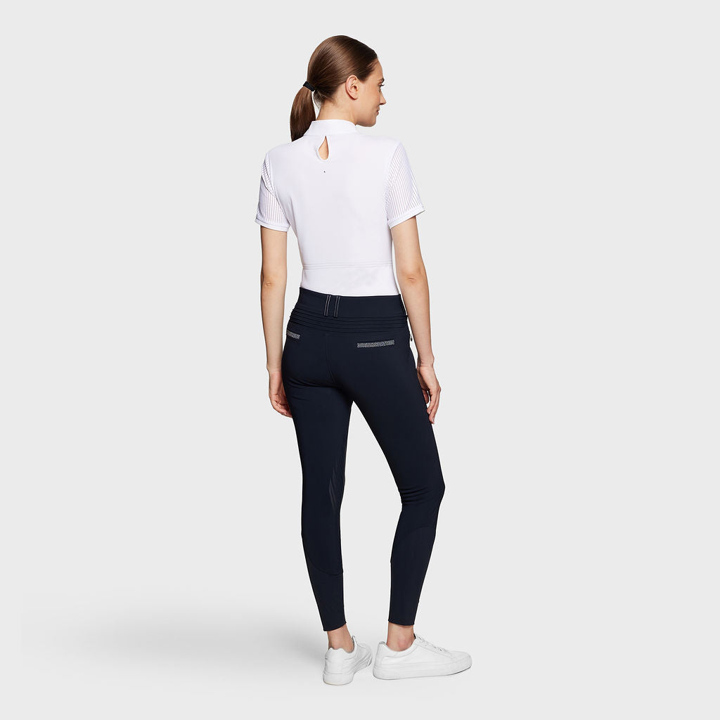 Pantalon d'équitation Samshield à grip genoux pour femmes Clara taille haute marine