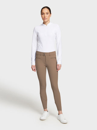 Pantalon d'équitation Samshield à grip genoux pour femmes Chloe Camel