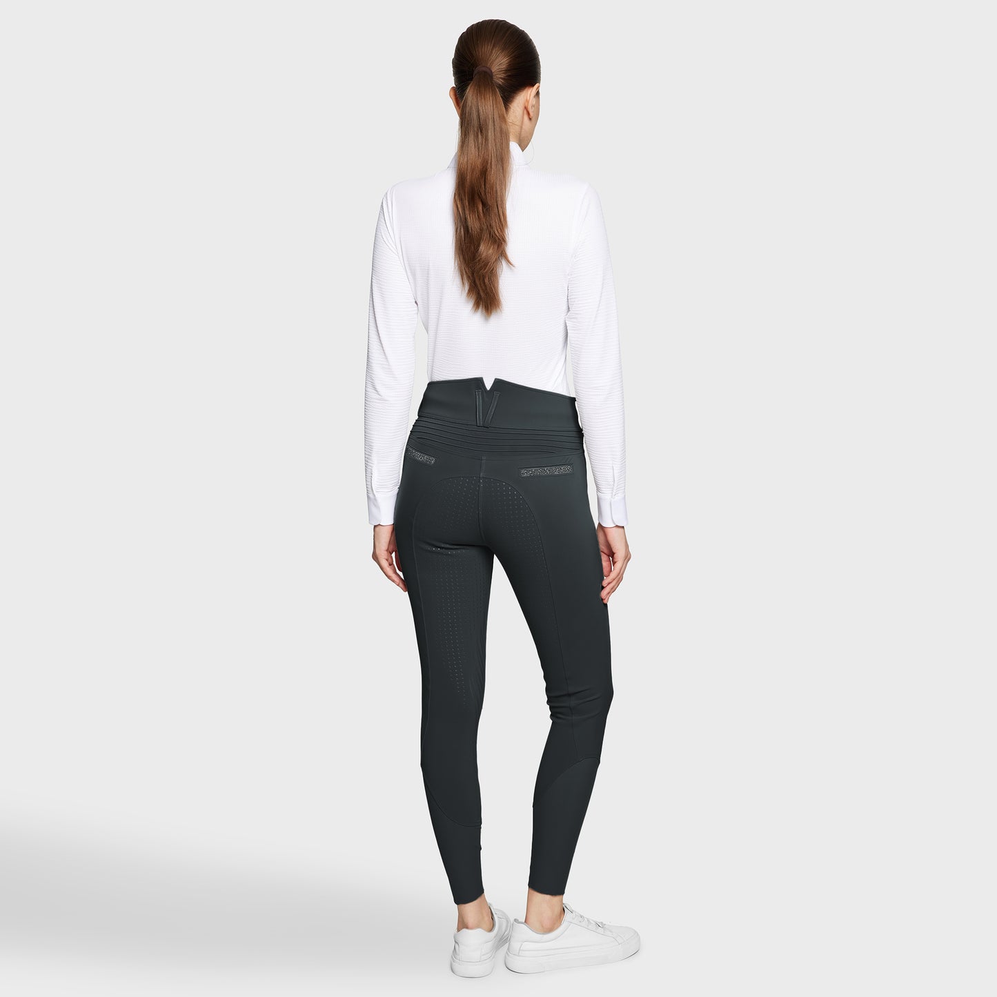 Samshield Pantalon d'équitation Full Grip Femme Claranova Taille Extra Haute Nuit Sombre