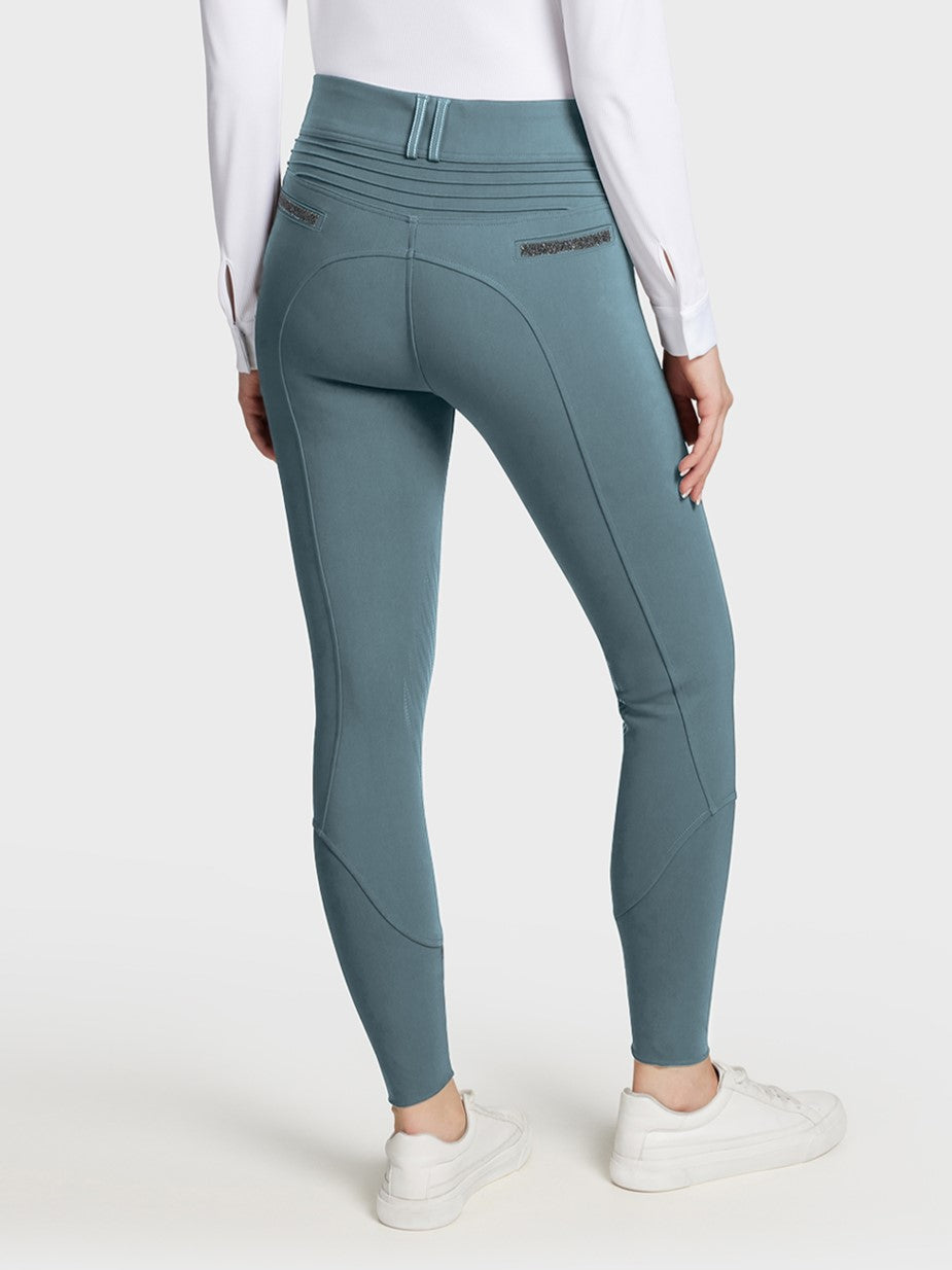 Pantalon d'équitation Samshield à grip genoux pour femmes Clara taille haute Mer orageuse