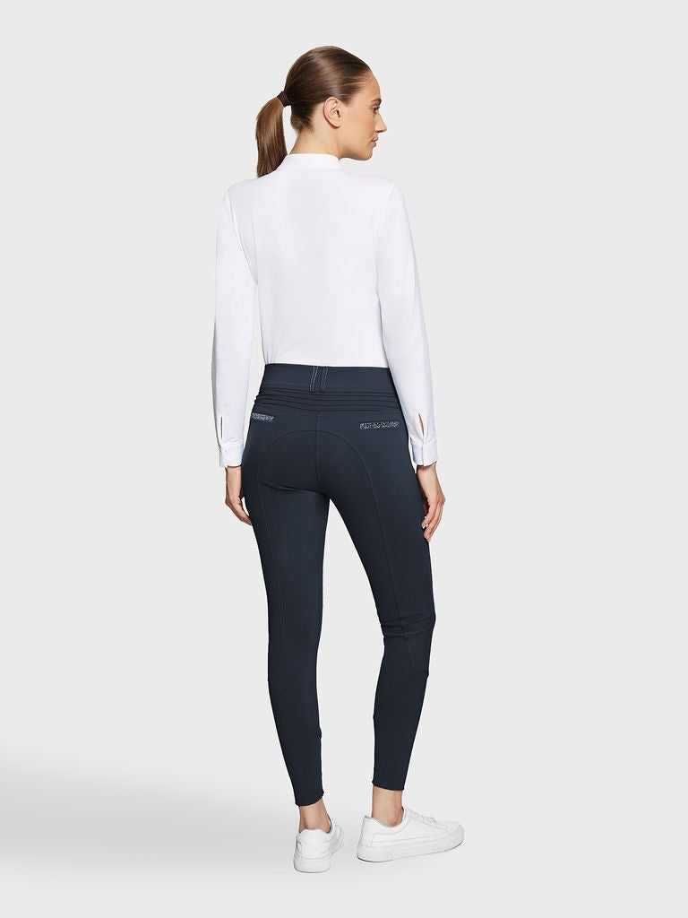 Pantalon d'équitation Samshield à grip aux genoux pour femmes Clara Premium taille haute marine