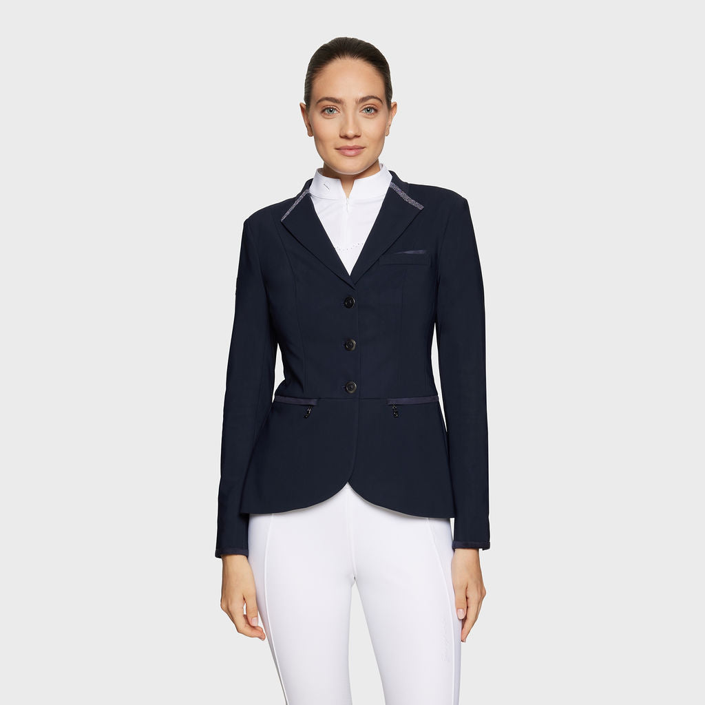 Veste d'équitation pour femmes Samshield Victorine Crystal Fabric Marine