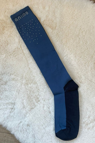 Chaussettes de équitation hautes Animo Toy Blau
