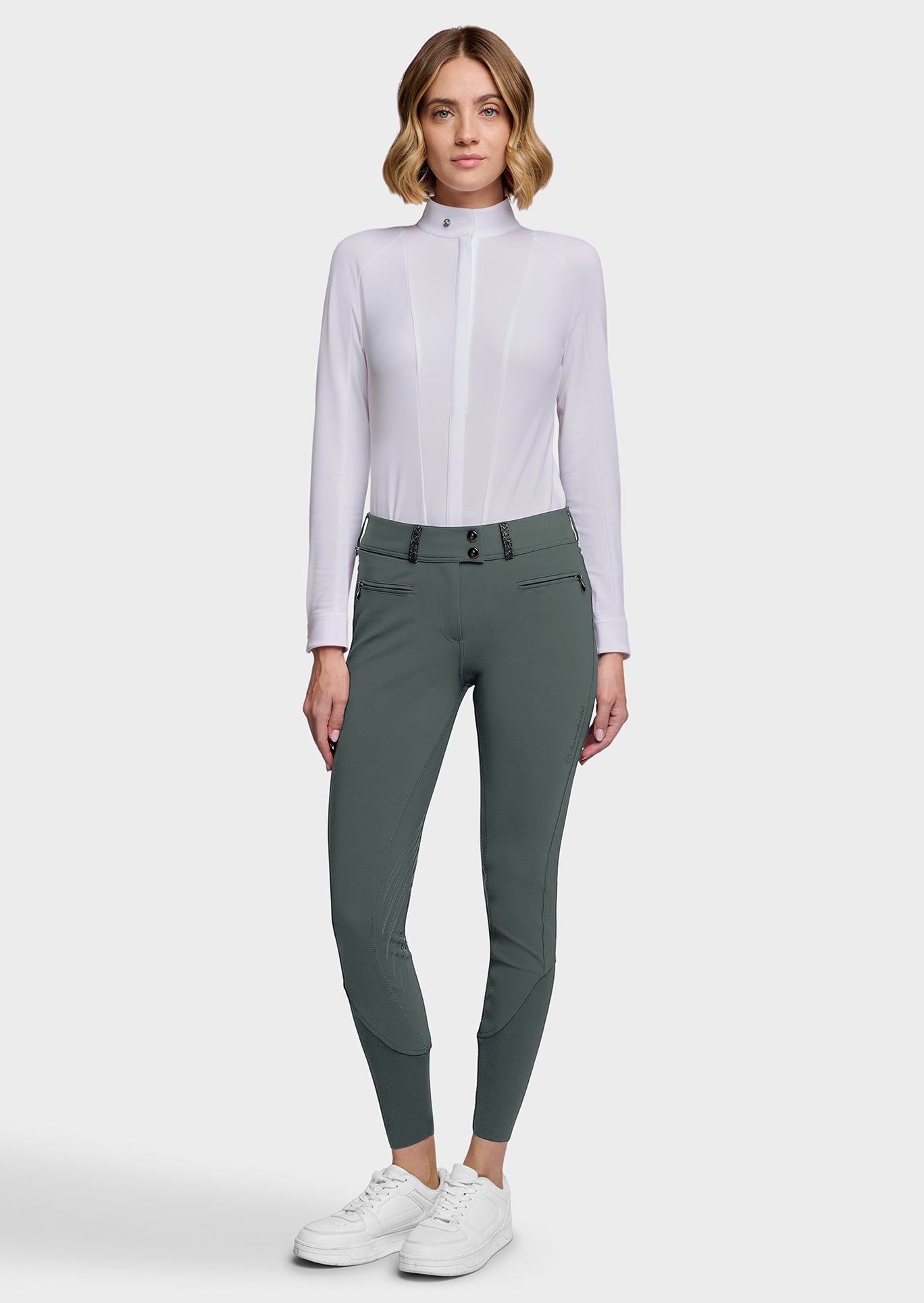 Samshield Pantalon d'Équitation Grip Genoux Femme Chloe Crystal Dark Forest

