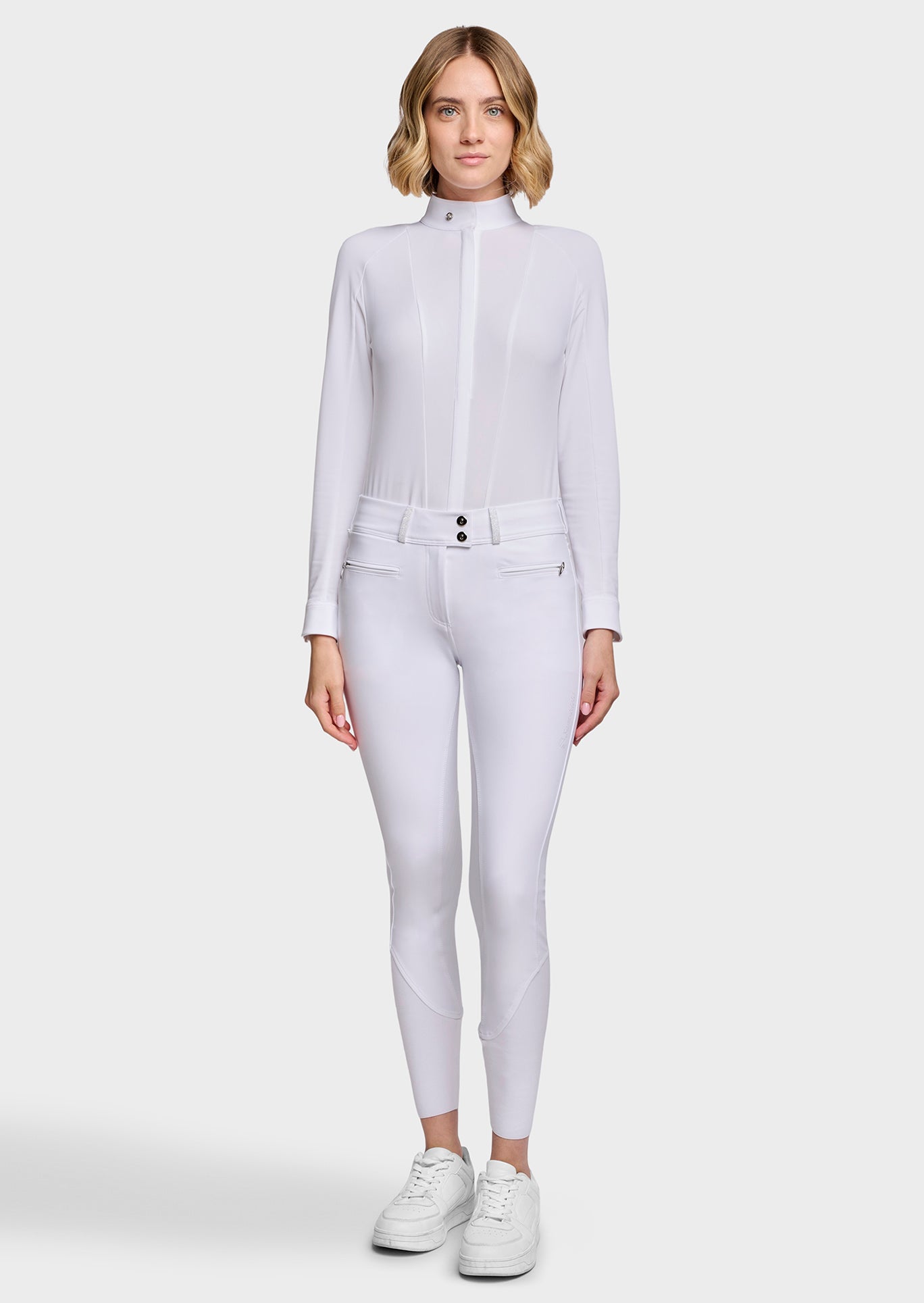 Samshield Pantalon d'Équitation Grip Genoux Femme Chloe Crystal Blanc
