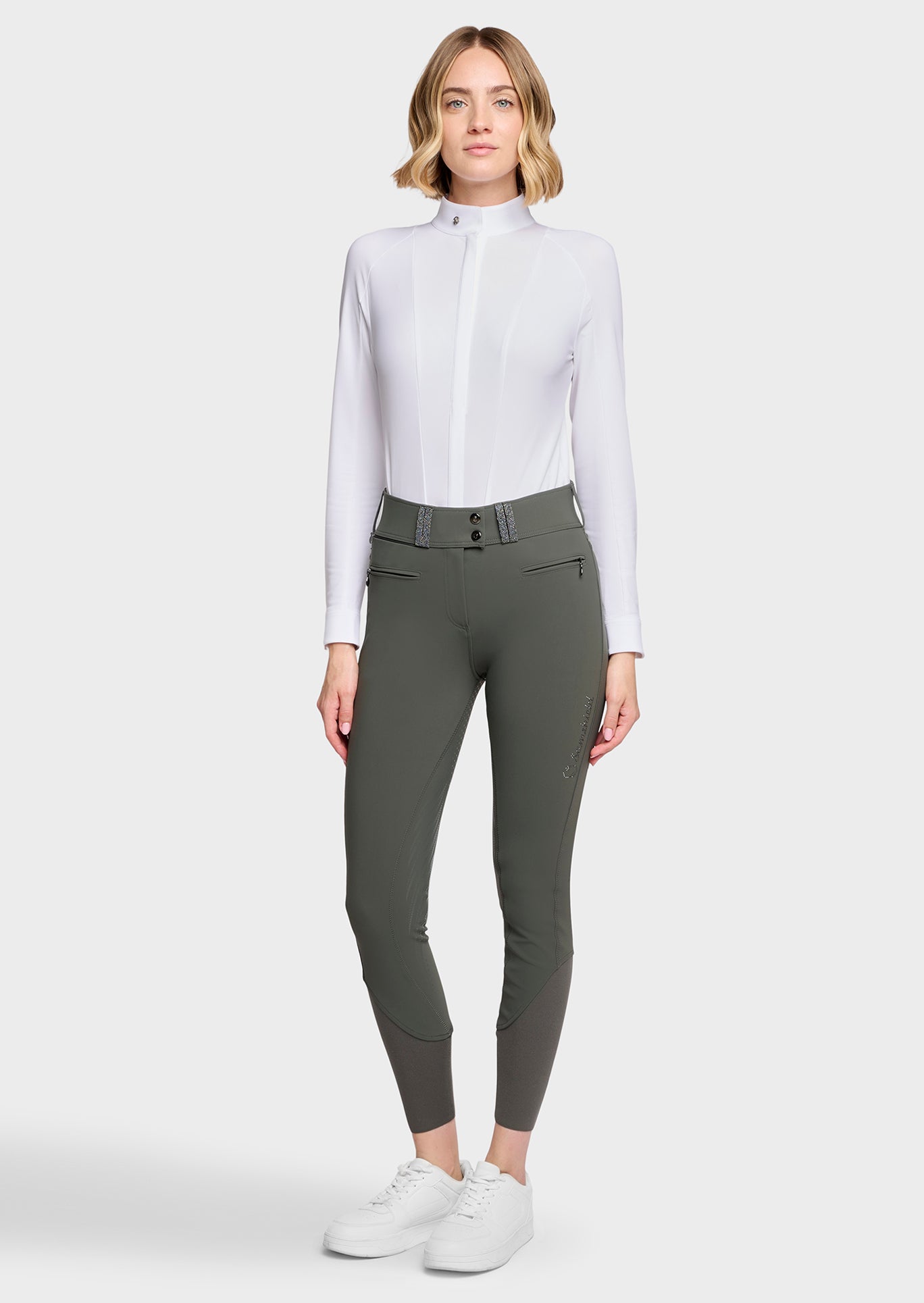Samshield Pantalon d'Équitation Full Grip Femme Claranova Taille Extra Haute Dark Forest
